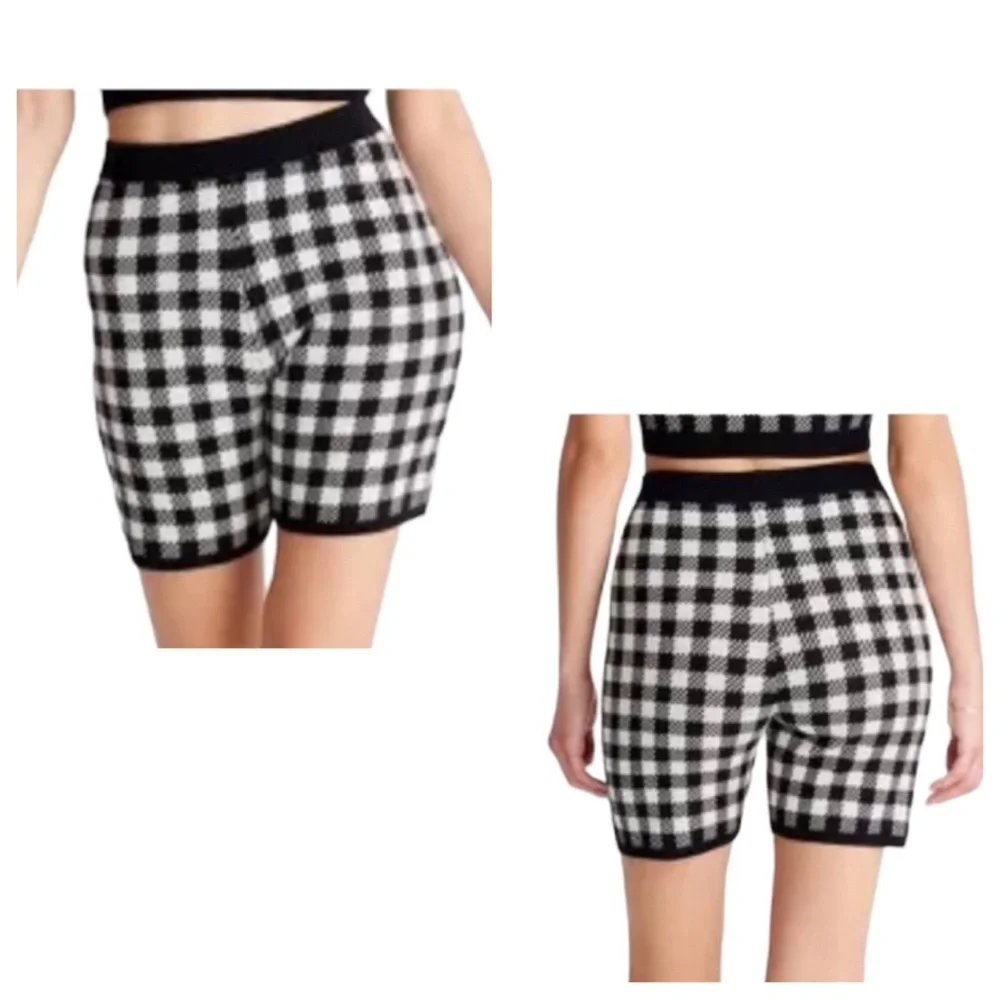 Future Collective LIMITED EDITION Gingham Check Biker Style Shorts